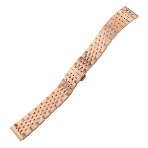 KTRSAVSSA 12 mm, 24 mm, 22 mm, 21 mm, 20 mm, 19 mm, Edelstahl-Armbänder, kompatibel mit CITIZEN ECO-DRIVE Casio LINEAGE Zenith Uhrenarmband, schwarzes Armband, 14 mm(Rosegold,21mm) von KTRSAVSSA