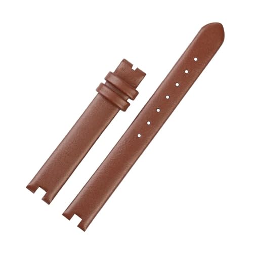 KTRSAVSSA 12 mm 14 mm Kalbslederarmband, kompatibel mit Guc-Lederuhrenarmband der Serie YA141401 YA141505, Damenarmband, Kerbenarmband, Schwarzbraun(Brown nk,12mm) von KTRSAVSSA