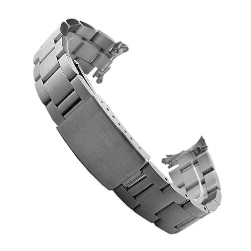 KTRSAVSSA 13 mm 17 mm 19 mm 20 mm Edelstahl-Ersatzarmband for Oyster-Uhren, kompatibel mit Rolex-Uhrenarmband, Damen-Uhrenarmbänder, Herren(Matte silver,19mm) von KTRSAVSSA