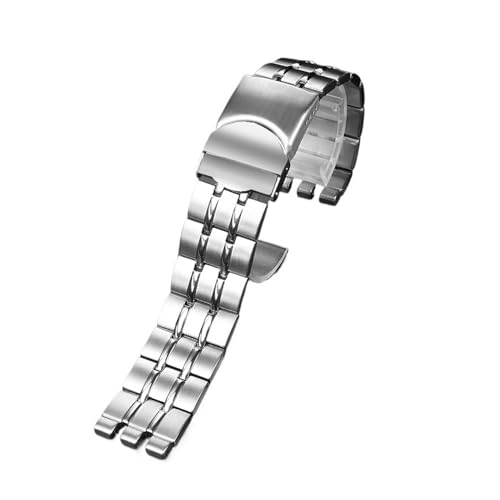 KTRSAVSSA 17 19 21 mm Edelstahl-Uhrenarmband, kompatibel mit Swatch YCS YAS YGS YVS IRONY-Serie, Herren- und Damen-Metallstahlband, Ersatzarmband(G27 Silver,19mm) von KTRSAVSSA