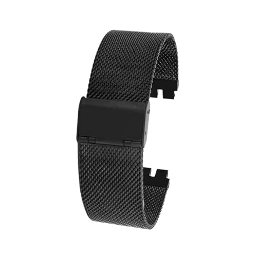 KTRSAVSSA 17 mm 19 Milan Atmungsaktives Mesh-Gürtel-Uhrenarmband Kompatibel mit Swatch Edelstahlarmband Herren Damen Ersatzarmband Zubehör(Black,17mm) von KTRSAVSSA