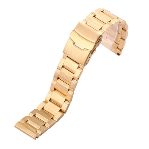 KTRSAVSSA 18 20 22 24mm Uhrenarmbänder Armband Damen Herren Silber Roségold Schwarz Edelstahl gebürstet Uhrenarmband ersetzen(Gold,18mm) von KTRSAVSSA