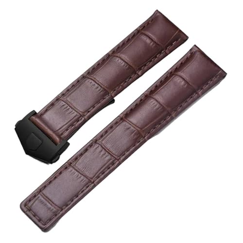 KTRSAVSSA 20 Mm 22 Mm 24 Mm Lederarmband Kompatibel Mit Tag Heuer Watch Carrera Monaco Uhrengürtel Schwarz Braun Armband Armbanduhr Uhrenarmbänder(Brown-black,20mm) von KTRSAVSSA