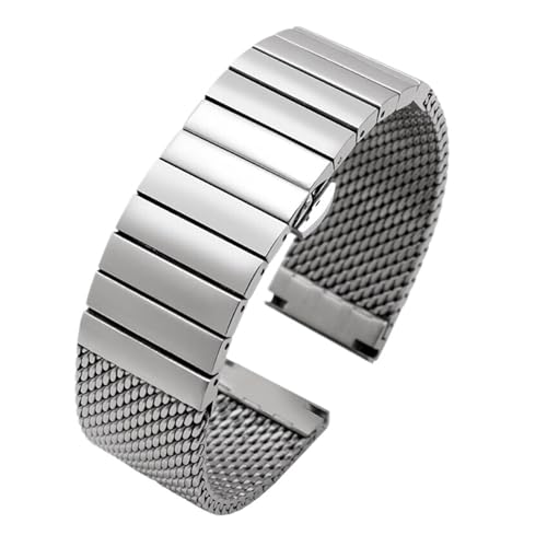 KTRSAVSSA 20 mm 22 mm 24 mm Stahl-Taucharmband mit Haifischnetz, kompatibel mit Mailänder Breitling Panerai Omega Seiko Nr. 5 Armband, Edelstahlarmband(2113 silver,24mm) von KTRSAVSSA