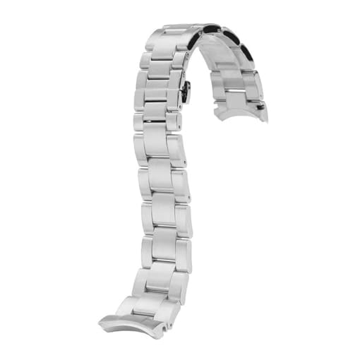 KTRSAVSSA 23 mm Metallarmband mit gebogenem Ende, kompatibel MIDO Helmsman M005.614 Arc, Edelstahl-Armband, Herren-Armband, Zubehör von KTRSAVSSA