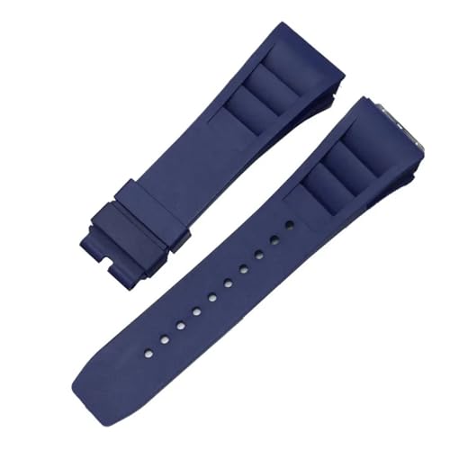 KTRSAVSSA 25 mm – 20 mm weiches Gummiarmband, kompatibel mit Richard Mille RM011-Serie, Armband im Schraubstil, Herren-Uhrenarmband-Zubehör(Blue-No buckle) von KTRSAVSSA