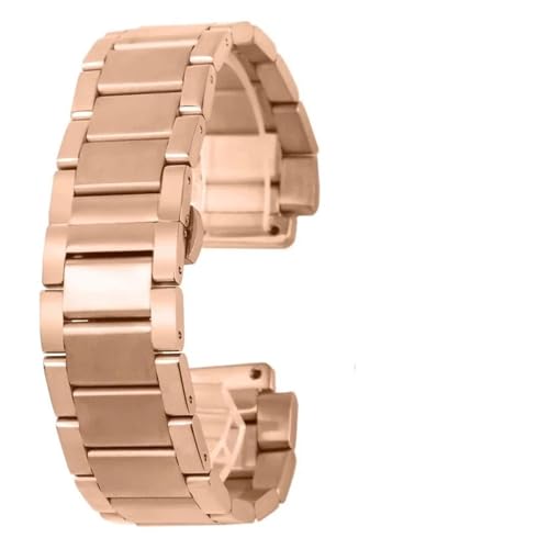 KTRSAVSSA 27 mm x 19 mm Uhrenarmband, kompatibel mit Hublot Yubo Uhrenarmband, Big Bang Classic Fusion, Herren- und Damenarmband aus massivem Edelstahl(Rose Gold) von KTRSAVSSA