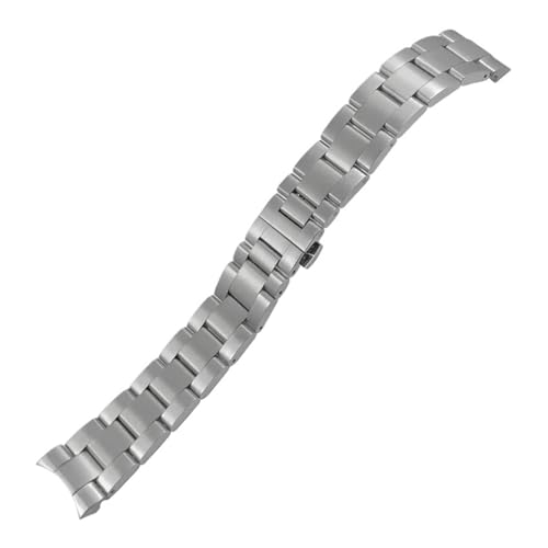 KTRSAVSSA 316L Edelstahl 22mm 23mm Uhrenarmband Curved End Uhrenarmband Kompatibel mit MIDO M005 M038 MULTIFORT Massiv Silber Roségold Armbänder(Silver,22mm) von KTRSAVSSA