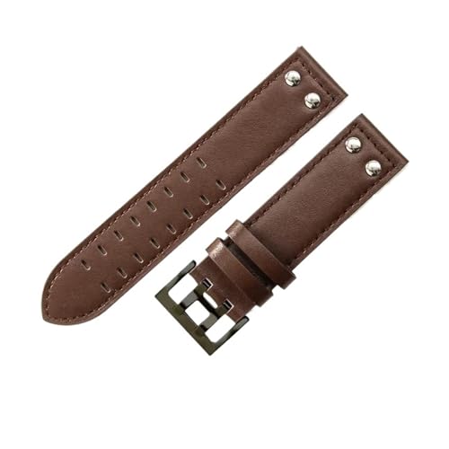 KTRSAVSSA Ausgewähltes Schicht-Uhrenzubehör aus Rindsleder, kompatibel mit dem wasserdichten Uhrenarmband Hamilton H760250 Khaki Aviation 20 22 mm(Coffee coffee-Black,20mm) von KTRSAVSSA
