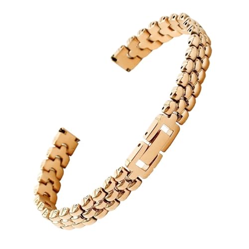KTRSAVSSA Damen-Uhrenarmband aus Edelstahl mit Schnalle und Netzgewebe, ultradünne Stahlarmbänder, 6 mm, 8, 10, 12, 14, 16, kleine Breite(Rose gold,10mm) von KTRSAVSSA