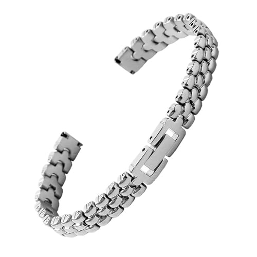 KTRSAVSSA Damen-Uhrenarmband aus Edelstahl mit Schnalle und Netzgewebe, ultradünne Stahlarmbänder, 6 mm, 8, 10, 12, 14, 16, kleine Breite(Silver,14mm) von KTRSAVSSA