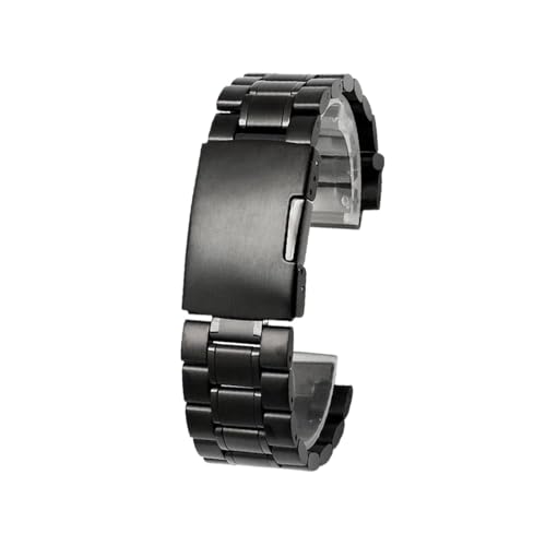 KTRSAVSSA Edelstahl-Armband kompatibel mit T2N720 T2N721 TW2R55500 Uhrenarmband 24 * 16mm Herren-Bandanstoß Silber Schwarz Armband(A Black) von KTRSAVSSA