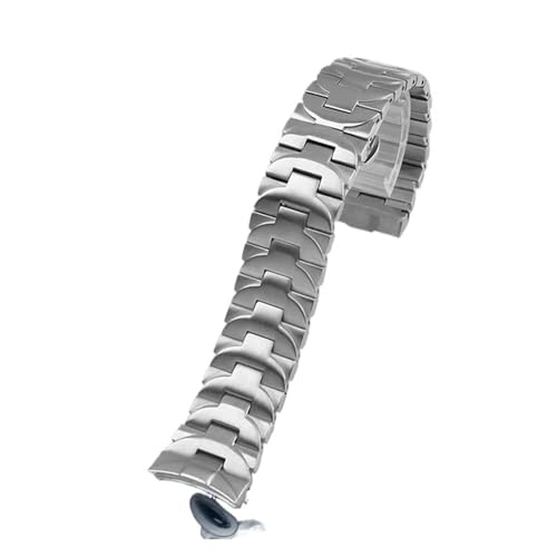 KTRSAVSSA Edelstahl-Uhrenarmband, Kompatibel Mit Panerai Pam441 111, Uhrenarmband Aus Feinem Stahl Mit Schmetterlingsverschluss, 24 Mm, Zubehör(Steel) von KTRSAVSSA