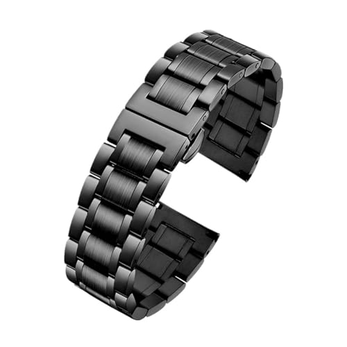 KTRSAVSSA Edelstahlarmband mit gebogenem Ende for Damen und Herren, Metallarmband aus Stahl(Black,16mm) von KTRSAVSSA
