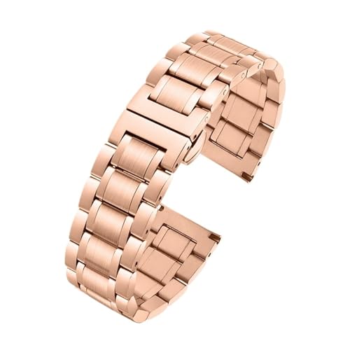 KTRSAVSSA Edelstahlarmband mit gebogenem Ende for Damen und Herren, Metallarmband aus Stahl(Rose gold,15mm) von KTRSAVSSA
