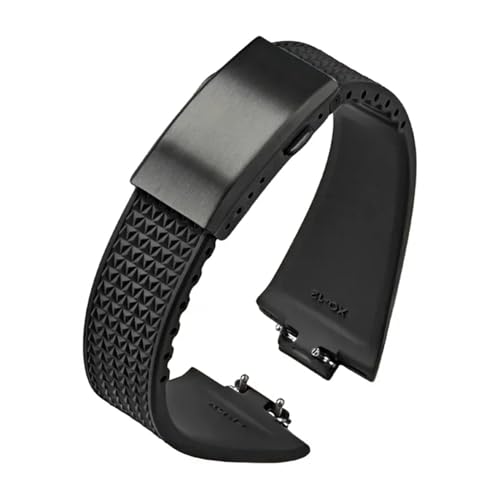 KTRSAVSSA Fluorkautschukarmband, kompatibel mit Tissot PRX-Serie Super Player 35 mm 40 mm FKM Damen Herren, Schnellverschluss-Uhrenarmband mit Faltschließe, 11 mm 12 mm(Black Black,12mm) von KTRSAVSSA