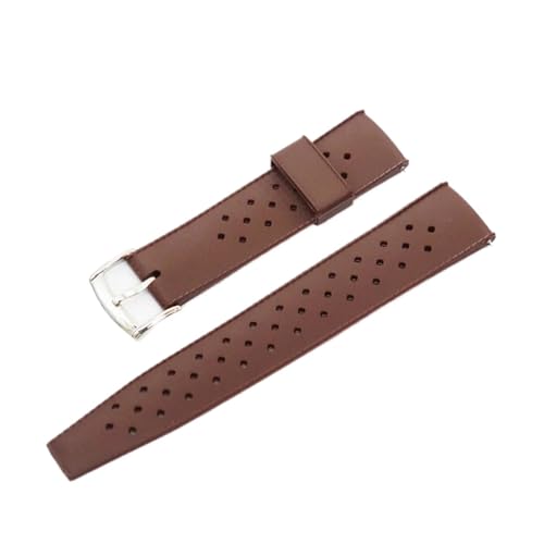 KTRSAVSSA Gummi-Silikon-Uhrenarmband for Herren und Damen, Sport-Schnellverschluss, 20 mm, 22 mm, kompatibel mit Omega, Seiko, Citizen, wasserdichtem Armband(Brown 01,20mm) von KTRSAVSSA