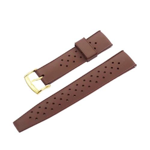 KTRSAVSSA Gummi-Silikon-Uhrenarmband for Herren und Damen, Sport-Schnellverschluss, 20 mm, 22 mm, kompatibel mit Omega, Seiko, Citizen, wasserdichtem Armband(Brown 03,22mm) von KTRSAVSSA