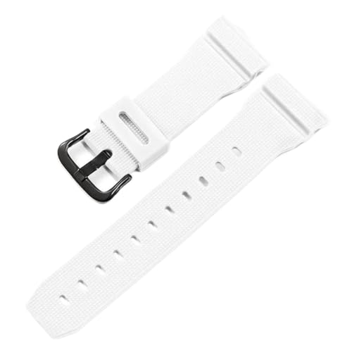 KTRSAVSSA Gummi-Uhrenarmband, kompatibel mit Casio G-SHOCK GM-2100 GA-2100 GWM-5610 DW-5600 6900 Serie, Herren-Silikon-Uhrenarmband, Zubehör, 16 mm(White black buckle) von KTRSAVSSA