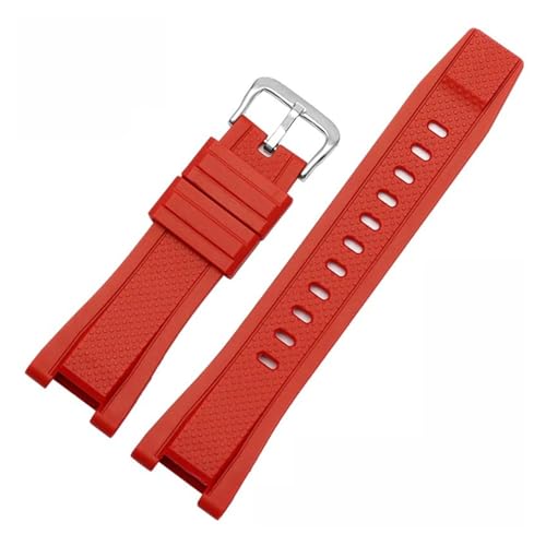 KTRSAVSSA Herren-Gummiarmband, kompatibel mit Casio Gshock, Silikonharz-Uhrenarmband Gst Gst-210 B100 S110 Gst-w300 410 210 400g S130 S310 S330 Band(Red steel buckle) von KTRSAVSSA
