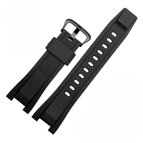 KTRSAVSSA Herren-Gummiarmband, kompatibel mit Casio Gshock, Silikonharz-Uhrenarmband Gst Gst-210 B100 S110 Gst-w300 410 210 400g S130 S310 S330 Band(Steel ring black bk) von KTRSAVSSA