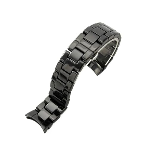 KTRSAVSSA Keramik-Uhrenarmband, kompatibel mit Armani Ar1451 Ar1452, mattes Schreibband, schwarz, helles Sport-Uhrenarmband for Herren, Zubehör, 24 mm(AR1400-ceramic) von KTRSAVSSA