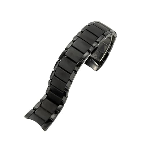 KTRSAVSSA Keramik-Uhrenarmband, kompatibel mit Armani Ar1451 Ar1452, mattes Schreibband, schwarz, helles Sport-Uhrenarmband for Herren, Zubehör, 24 mm(AR1452-ceramic 22mm) von KTRSAVSSA