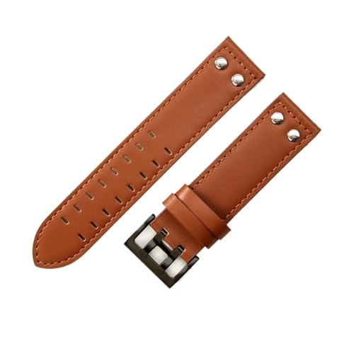 KTRSAVSSA Kompatibel Mit Hamilton Jazz Khaki Aviation Field Herren-Lederarmband 20 22 Mm – Allergie-Doppelloch-Atmungsaktive Uhrenarmbänder(Brown brown-Black-,20mm) von KTRSAVSSA
