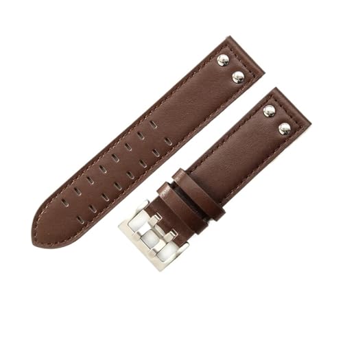 KTRSAVSSA Kompatibel Mit Hamilton Jazz Khaki Aviation Field Herren-Lederarmband 20 22 Mm – Allergie-Doppelloch-Atmungsaktive Uhrenarmbänder(Coffee coffee-Steel-,22mm) von KTRSAVSSA