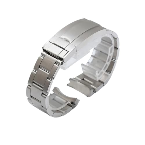 KTRSAVSSA Kompatibel Mit Rolex SUBMARINER DAYTONA Yacht-Master GMT Uhrenarmband, Glidelock-Verschluss, 904 Stahl, Uhrenarmbänder, 20 Mm, 21 Mm(Full Frosted Silver,20mm) von KTRSAVSSA
