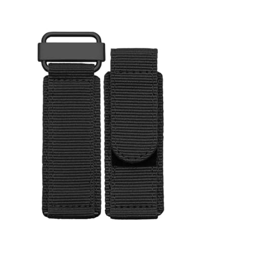 KTRSAVSSA Kompatibel Mit Seiko Rolex Klettverschluss Nylon Uhrenarmband Sportarmband Nato-Armband Schwarz Blau Grün Band Hochwertige Schnalle(Black Black Buckle,22mm) von KTRSAVSSA