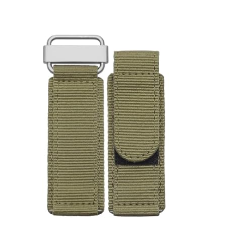 KTRSAVSSA Kompatibel Mit Seiko Rolex Klettverschluss Nylon Uhrenarmband Sportarmband Nato-Armband Schwarz Blau Grün Band Hochwertige Schnalle(Green Silver Buckle,22mm) von KTRSAVSSA