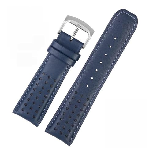 KTRSAVSSA Kompatibel mit CITIZEN Blue Angel Eco-Drive AT8020 JY8078 Eagle In The Air Rindslederarmband, Lederarmband, 22 mm, 23 mm, Herrenarmband(Blue-silver,22mm) von KTRSAVSSA