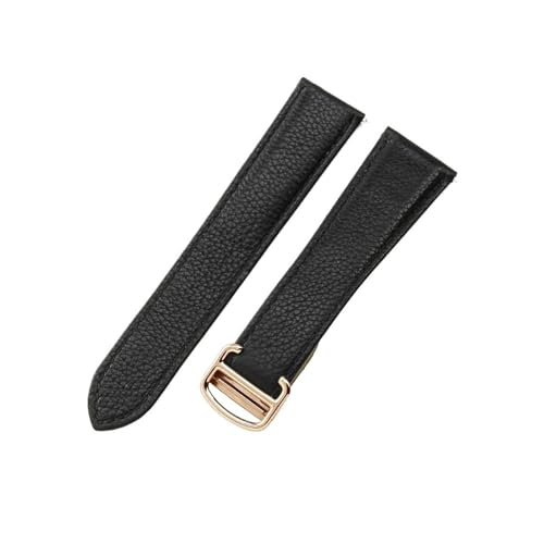 KTRSAVSSA Kompatibel mit Cartier Must London Solo Series Lederuhrenarmband Herren Damen Uhrenarmband Armband Zubehör 20mm(Black-Rose,20mm) von KTRSAVSSA