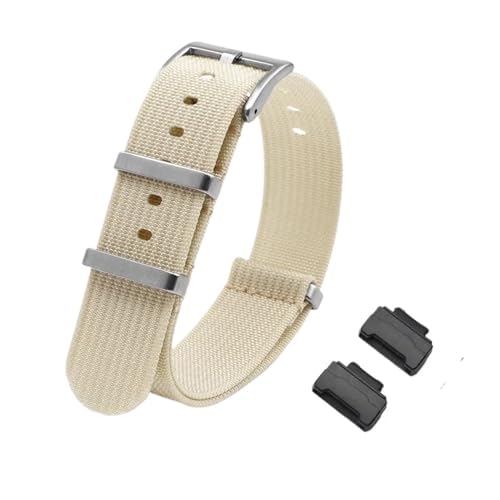 KTRSAVSSA Kompatibel mit Casio G-Shock GA-110/120/400/700/800 GD-100 GA-2100 DW-5600 6900 GW-M5610 Nylon-Canvas-Uhrenarmband und TPU-Adapter(Beige) von KTRSAVSSA