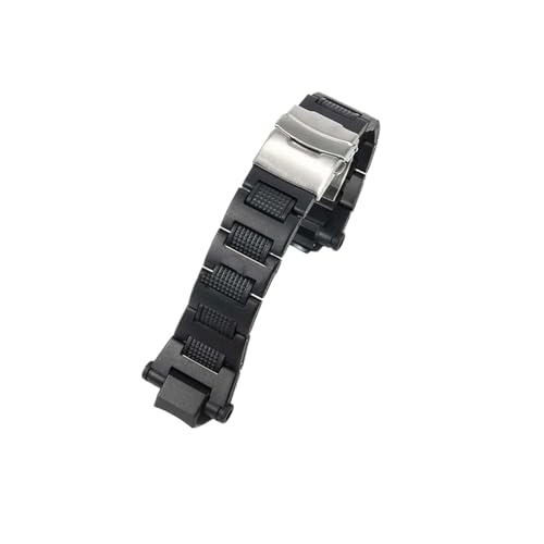 KTRSAVSSA Kompatibel mit Casio Sky Cockpit GW-A1000 GW-A1100 G-1400 GA-1000 Kunststoff-Stahl-Uhrenarmband, schwarz, temperaturbeständig, leicht, konvex(Steel Buckle) von KTRSAVSSA