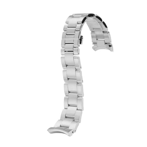 KTRSAVSSA Kompatibel mit MIDO Helmsman M005.614 Arc Edelstahl-Armband Herren 23 mm Metallarmband gebogenem Ende, Ersatzarmband von KTRSAVSSA