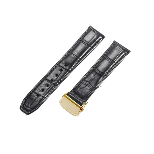 KTRSAVSSA Kompatibel mit Maurice Lacroix Pontos PT6148 PT6388 Les Classiques LC6017 Original nahtlos passendes Uhrenarmband aus Rindsleder mit flacher Schnittstelle(Black-Golden,22mm) von KTRSAVSSA