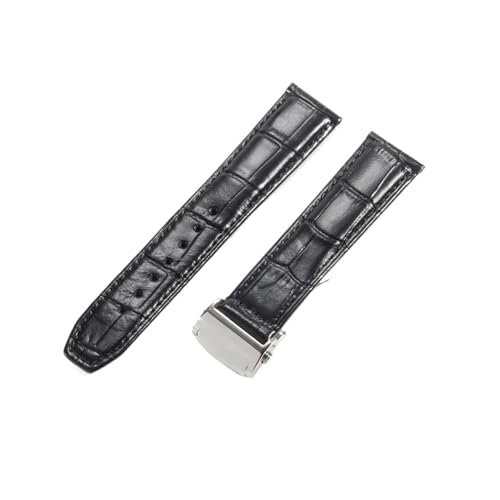 KTRSAVSSA Kompatibel mit Maurice Lacroix Pontos PT6148 PT6388 Les Classiques LC6017 Original nahtlos passendes Uhrenarmband aus Rindsleder mit flacher Schnittstelle(Black-Steel,22mm) von KTRSAVSSA