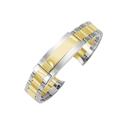 KTRSAVSSA Kompatibel mit Rolex Daytona Log Submariner Panda Schwarz Grün Water Ghost Wasserdichtes Edelstahl-Uhrenarmband 20 mm 21 mm(Steel Gold (LG)-Z11,20mm-No Log) von KTRSAVSSA