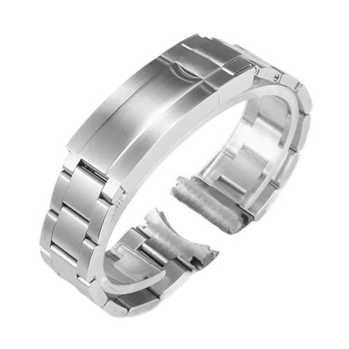KTRSAVSSA Kompatibel mit Rolex SUBMARINER DAYTONA Herren Feinabstimmung Zugknopfverschluss Armband Uhrenzubehör Band 904 Edelstahl Uhrenarmband(Frosted silver,21mm) von KTRSAVSSA