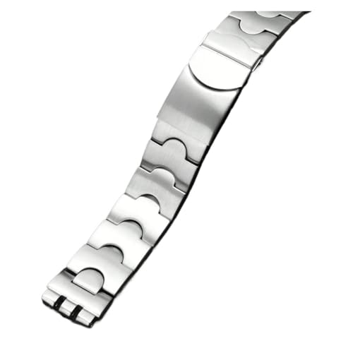 KTRSAVSSA Kompatibel mit SWATCH YCS YAS YGS IRONY Serie Edelstahl-Uhrenarmband Herren- und Damen-Ersatzarmband mit Faltschließe(171 steel,19mm) von KTRSAVSSA