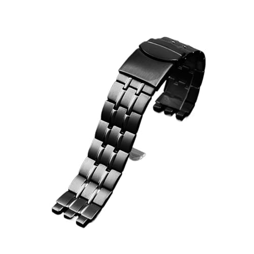 KTRSAVSSA Kompatibel mit SWATCH YCS YAS YGS IRONY Serie Edelstahl-Uhrenarmband Herren- und Damen-Ersatzarmband mit Faltschließe(G27 Black,17mm) von KTRSAVSSA