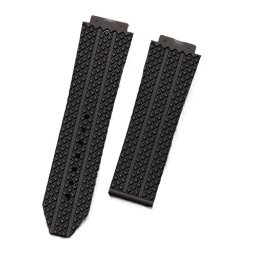 KTRSAVSSA Kompatibel mit dem Armband BIG BANG Authentic Watchband Edelstahlschnalle Kostenloses Werkzeug Schwarzes Silikon Herren Gummi Watchband25 * 19 Zwei Stile(Blue stripe,25X19mm no clasp) von KTRSAVSSA