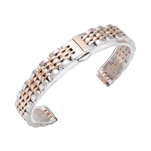 KTRSAVSSA Kompatibel mit jedem 6 mm 8 mm 10 mm 12 mm 14 mm 16 mm Edelstahl-Uhrenarmband, Keramik-Uhrenarmband, Damen-Gürtelarmband aus Roségold(C silver Rose gold,12mm) von KTRSAVSSA