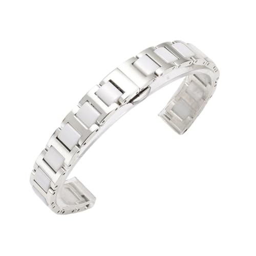 KTRSAVSSA Kompatibel mit jedem 6 mm 8 mm 10 mm 12 mm 14 mm 16 mm Edelstahl-Uhrenarmband, Keramik-Uhrenarmband, Damen-Gürtelarmband aus Roségold(D Silver white,14mm) von KTRSAVSSA