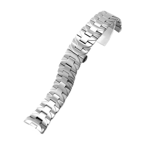KTRSAVSSA Kratzfestes Uhrenarmband aus hochwertigem Edelstahl, kompatibel mit Panerai Series 22, 24 mm, Schwarz-Silber, mit Schnellverschluss-Bogenschnittstelle(Steel,24mm) von KTRSAVSSA