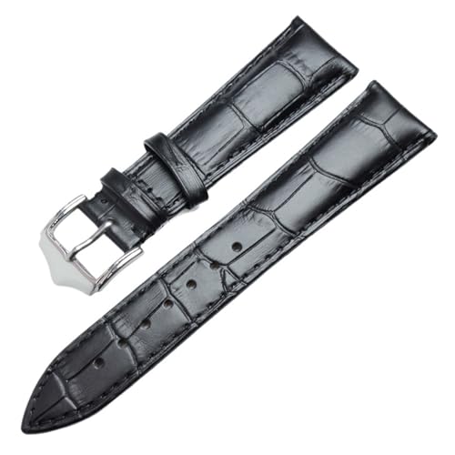 KTRSAVSSA Leder-Uhrenarmbänder Armband 18 19 20 21 22 24 mm Frauen Wen Braun Schwarz Uhrenarmband Uhrenzubehör(Black,21mm) von KTRSAVSSA