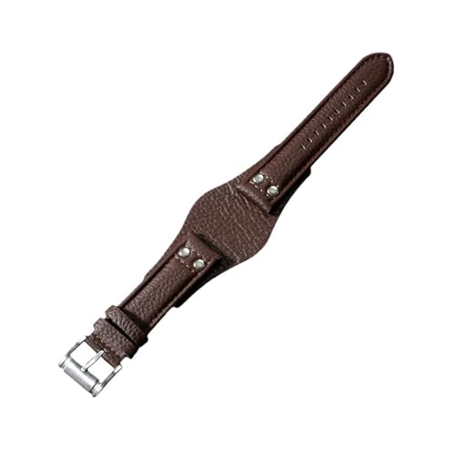 KTRSAVSSA Lederarmband 22 mm Armband mit Matte Kompatibel mit Fossil CH2891 CH2565 CH2564 CH3051 Uhrenarmband Handgefertigtes Herren-Lederarmband(Brown-Silvery Buckle) von KTRSAVSSA