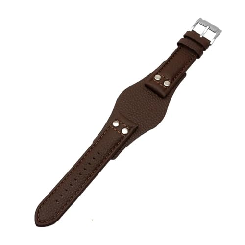 KTRSAVSSA Lederarmband 22 mm Armband mit Matte Kompatibel mit Fossil CH2891 CH3051 CH2564 CH2565 Uhrenarmband Handgefertigtes Herren Lederarmband(Brown silver buckle) von KTRSAVSSA